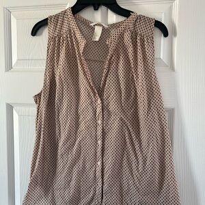 H&M Beige Polka Dot Sleeveless Blouse